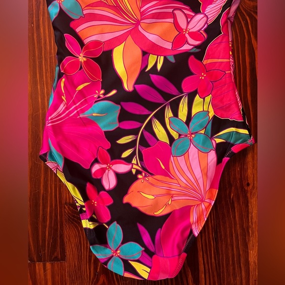 TRINA TURK SWIM Floral Off Shoulder Ruffle One Piece Swim Suit - Picture 6 of 14